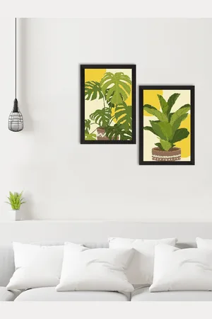 eCraftIndia Set Of 2 Tropical Leaf UV Art Paintings