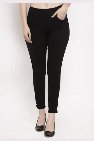 Prag & Co Women Black Solid Stretchable Skinny Fit Jeggings