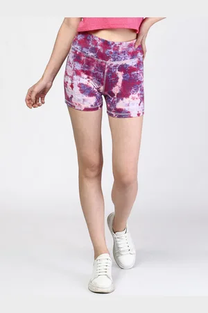 The Dance Bible Women Abstract Printed Mid Rise Slim Fit Sports Shorts
