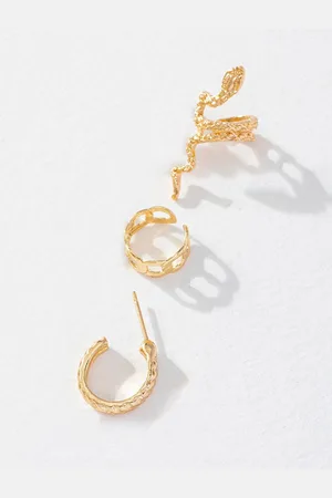 Krelin Set Of 3 Gold-Plated Classic Ear Cuff Earrings