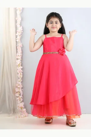 Toy Balloon Kids Girls Shoulder Straps Net Fit and Flare Maxi Dress