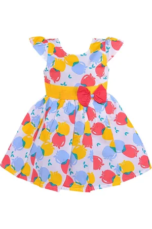 Wish Karo Infants Conversational Printed Cotton Fit & Flare Dress