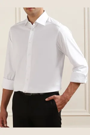 Eton Men Spread Collar Solid Cotton Slim Fit Formal Shirt