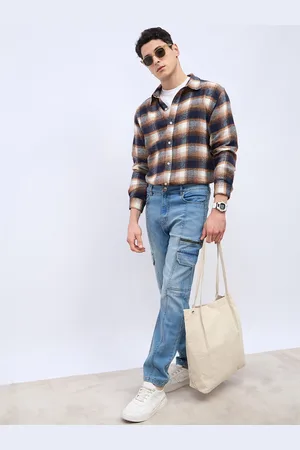 Styli Men Campfire Brushed Flannel Checkered Oversized Fit Shirt