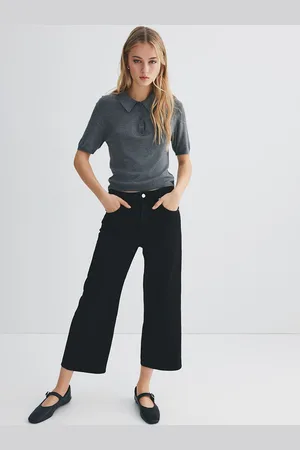 H&M Wide High Cropped Jeans