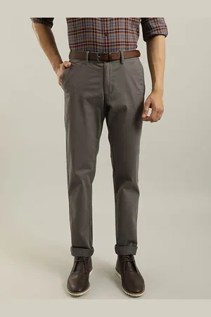 Indian Terrain Men Brooklyn Mid-Rise Slim Fit Trousers
