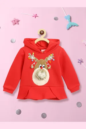 Nauti Nati Girls Graphic Printed Hooded Sweatshirt