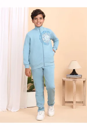 Sweet Dreams Boys Printed Mock Collar Mid-Rise Tracksuit
