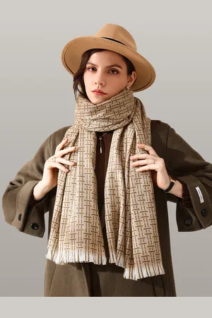 JC Collection Women Khaki & Brown Printed Scarf