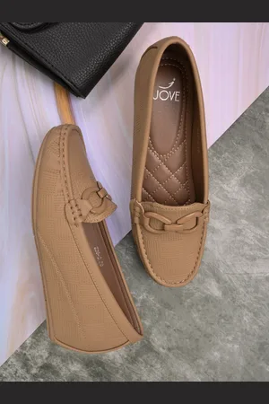 Jove Women Textured Horsebit Loafers