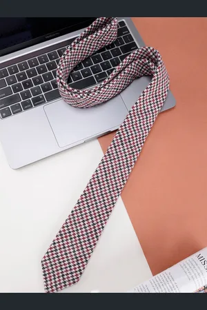 Alvaro Castagnino Men Woven Design Cotton Skinny Tie