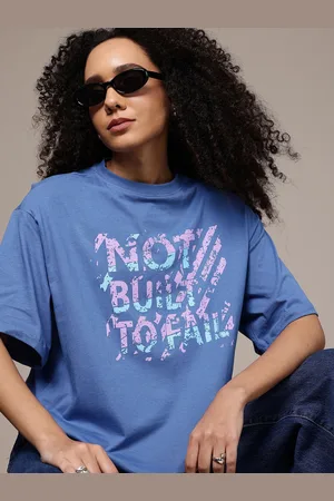 Roadster The Life Co. Oversized Fit Typography Printed Pure Cotton T-shirt