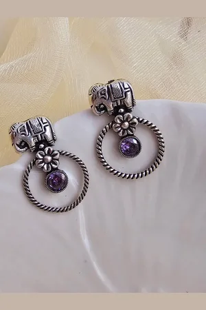 Binnis Wardrobe Purple Contemporary Studs Earrings