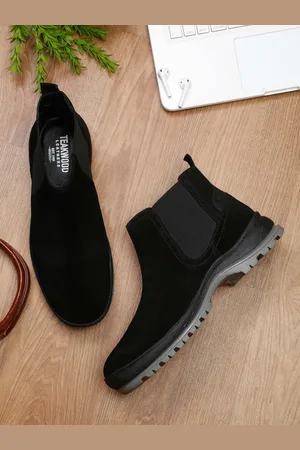 Teakwood Leathers Men Mid-Top Leather Chelsea Boots