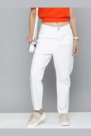 Flying Machine Women White Boyfriend Fit Mid-Rise Jeans
