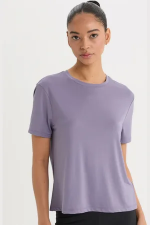DeFacto Women Drop-Shoulder Sleeves Raw Edge T-shirt