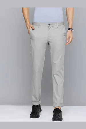 Indian Terrain Men Brooklyn Textured Slim Fit Chinos Trousers