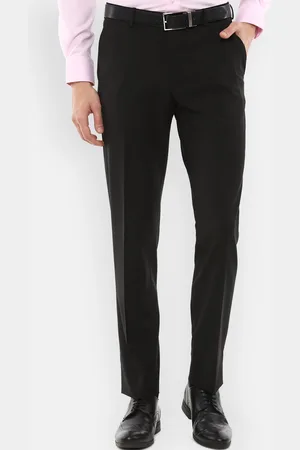 Louis Philippe Permapress Men Black Slim Fit Trousers