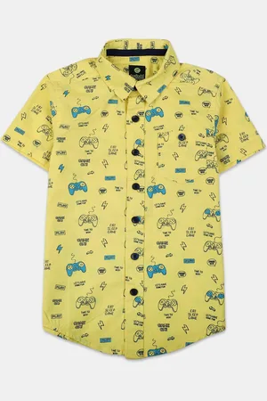 V-Mart Boys Classic Conversational Printed Spread Collar Cotton Casual Shirt