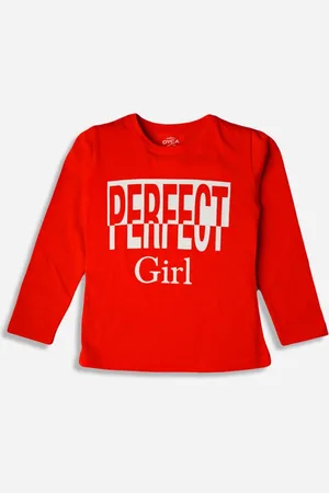 BodyCare Girls Typography Printed Applique T-shirt