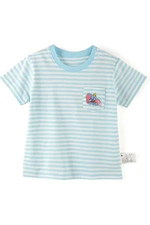 LULU & SKY Girls Striped Round Neck Cotton T-shirt