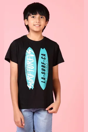 V-Mart Boys Typography Printed Round Neck Cotton T-shirt