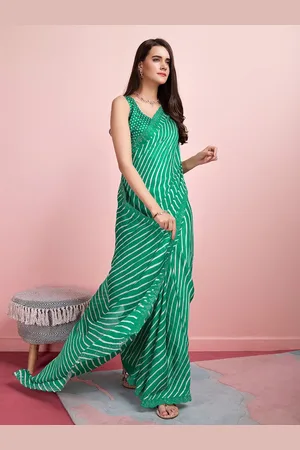 Ishin Embellished Leheriya Saree with Polka blouse