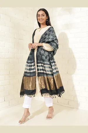 Fabindia Ethnic Motifs Printed Dupatta with Zari