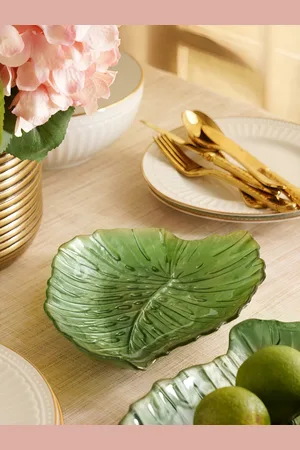 Pure Home and Living Green Textured Glass Food Platter