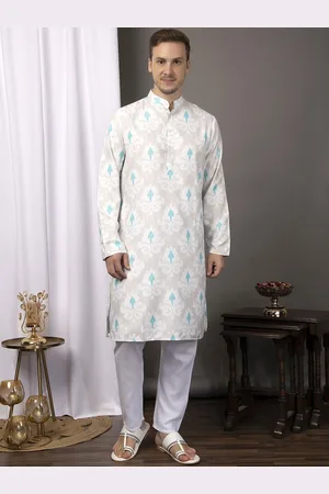 Hangup Ethnic Motifs Printed Mandarin Collar Straight Kurta with Pyjamas