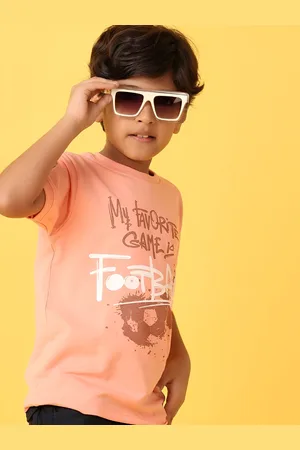 V-Mart Boys Typography Printed Round Neck Cotton T-Shirt