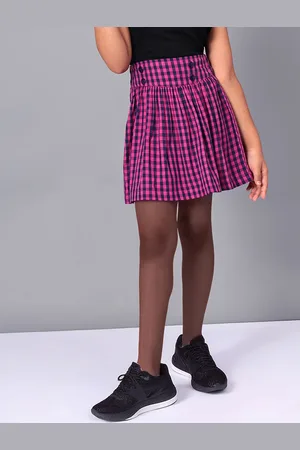 CACA CINA Girls Checked Flared Mini Skirt
