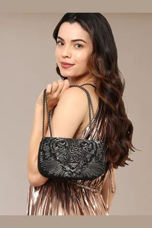 MARKQUES Embellished Suede Swagger Sling Bag