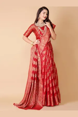 Jay Fashion Leheriya Zari Organza Saree With Blouse Piece