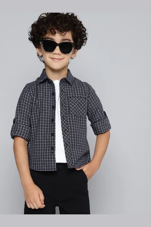 HERE&NOW Boys Micro Checked Opaque Casual Shirt