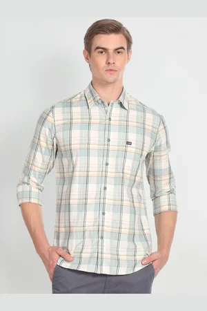 Arrow Slim Fit Tartan Checks Pure Cotton Casual Shirt