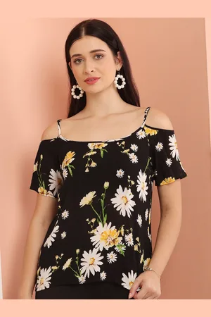 DEBONATELLA Women Floral Printed Cold-Shoulder Top