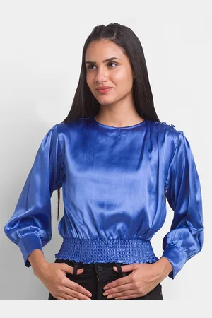 Globus Blue Blouson Crop Top
