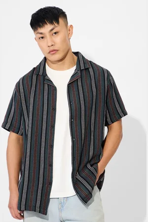 The Souled Store Men Spread Collar Vertical Striped Cotton Casual Shirt