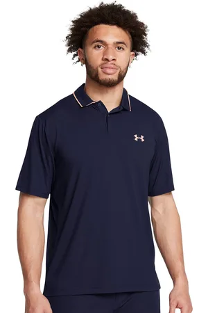 Under Armour Men Solid Polo Collar Relaxed Fit T-shirt