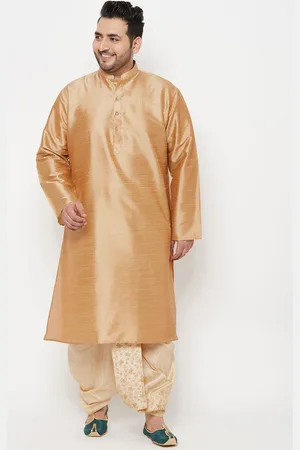 Vastramay Men Rose Gold Kurti with Pyjamas