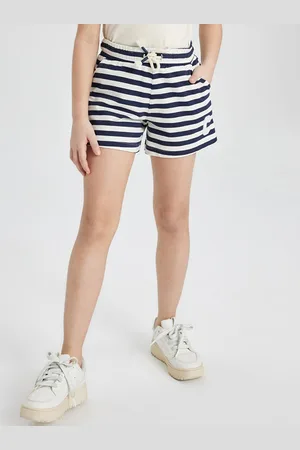 DeFacto Girls Striped Technology Mid-Rise Shorts