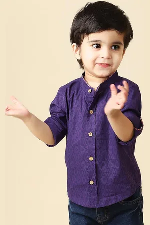 Fabindia Boys Printed Casual Cotton Shirt