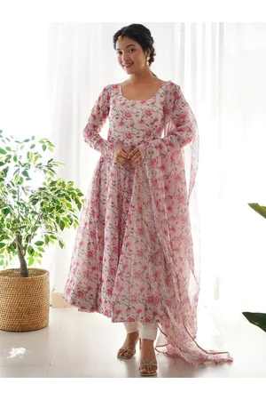 Ethnic Yard Floral Printed Regular Gotta Patti Kurta with Trousers & With Dupatta