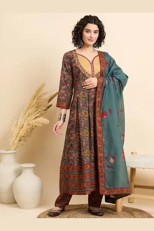 DIVASTRI Women Floral Printed Regular Kurta with Trousers & With Dupatta
