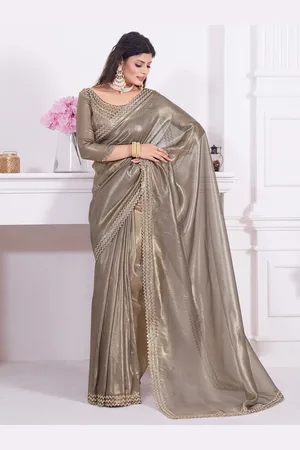Saree mall Embellished Border Beads and Stones Organza Saree