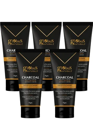 Globus Set Of 5 Charcoal Peel Off Mask For Deep Cleanse - 75g Each