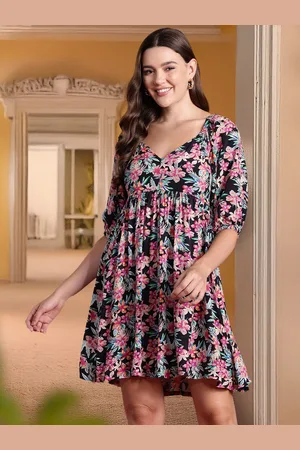 all about you Floral Print Sweetheart Neck Empire Dress