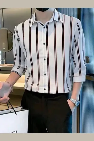 Stylecast Men Opaque Striped Casual Shirt