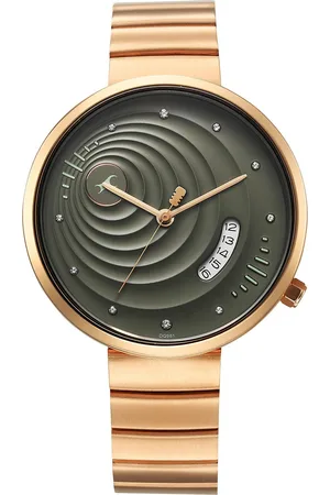 Fastrack Women Brass Dial & Stainless Steel Straps Analogue Watch 6314WM01